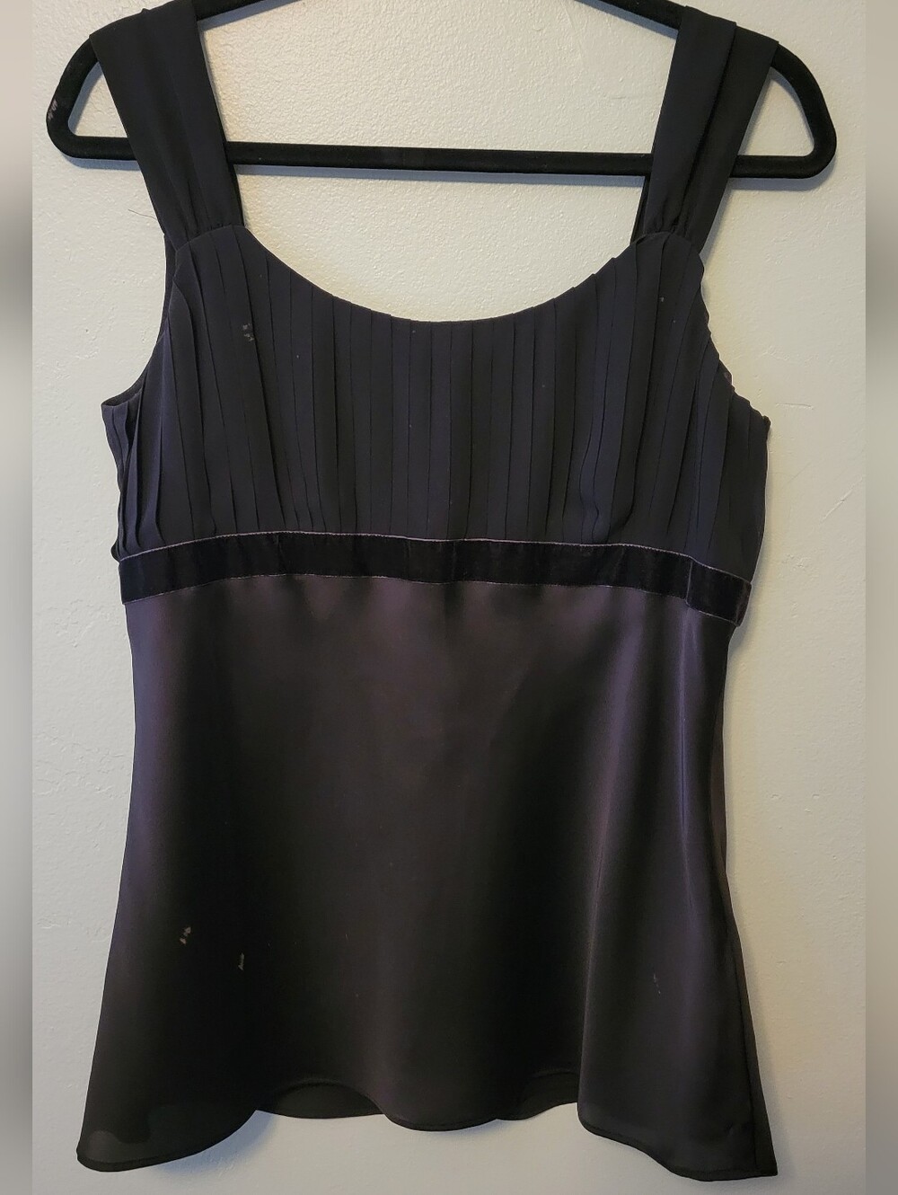 LOFT Black Pleated Bodice Sleeveless Dress